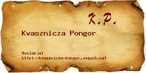 Kvasznicza Pongor névjegykártya
